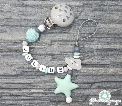 Personalisierte Schnullerkette mit Namen / Namenskette Baby